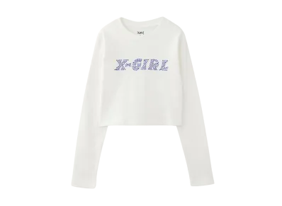 X-Girl Star Logo L/S Baby Tee "White"