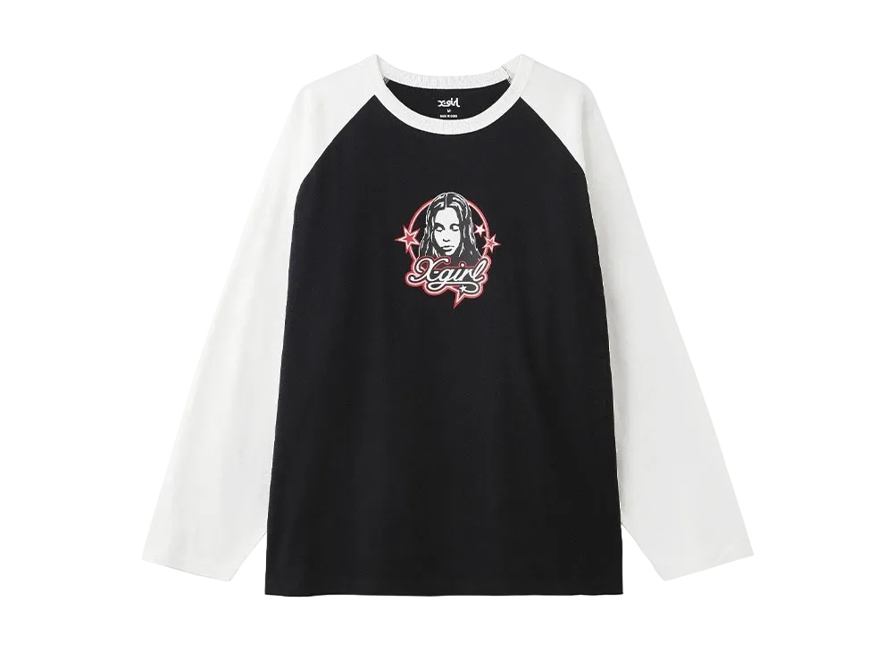 X-Girl Face And Stars B/B Big Tee "Black"