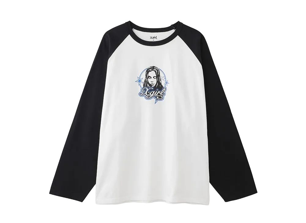 X-Girl Face And Stars B/B Big Tee "White"