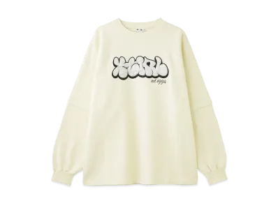 X-Girl Plump Logo Layered Sweat Top "White"