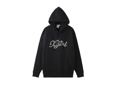 X-Girl Rhinestone Star Cursive X-Girl Logo Sweat Hoodie "Black"