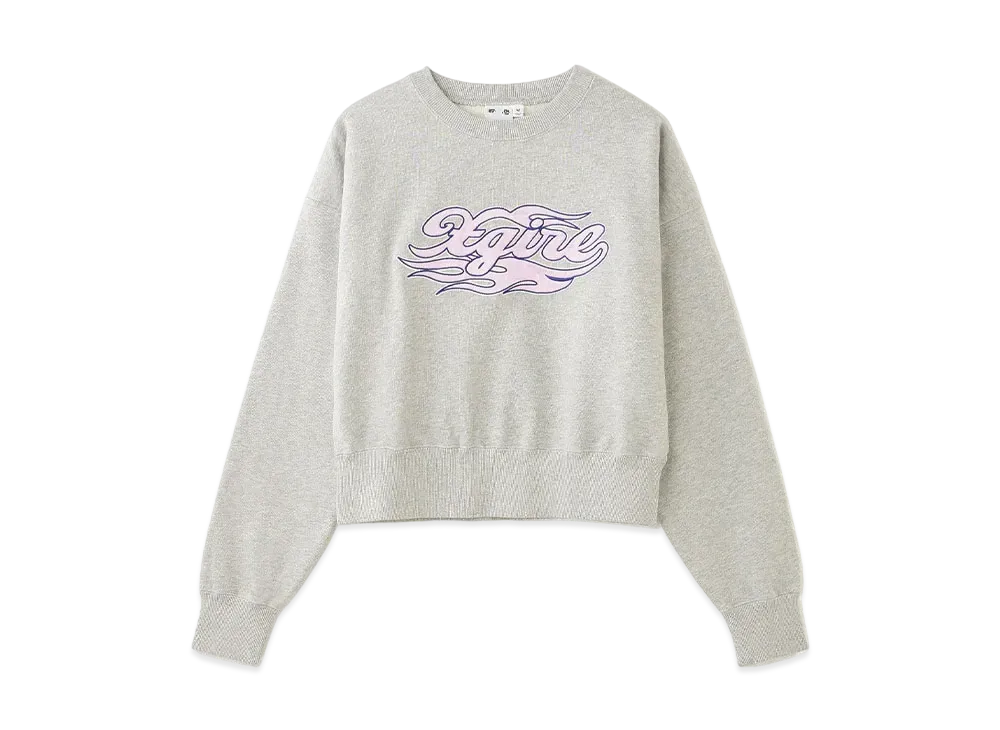 X-Girl Flame Logo Patch Compact Sweat Top "Ash"