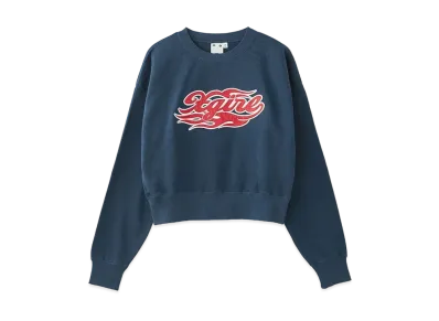 X-Girl Flame Logo Patch Compact Sweat Top "Navy"