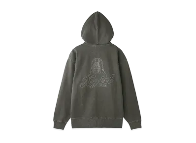 X-Girl Face Pigment Dyed Zip Up Sweat Hoodie "Black"