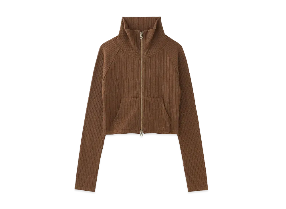 X-Girl Double Zip Up Compact Cardigan "Brown"