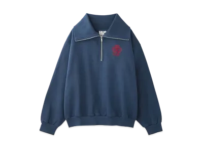 X-Girl Prep Logo Half Zip Sweat Top "Navy"