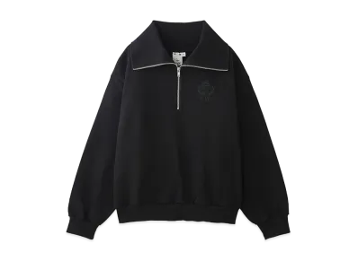 X-Girl Prep Logo Half Zip Sweat Top "Black"