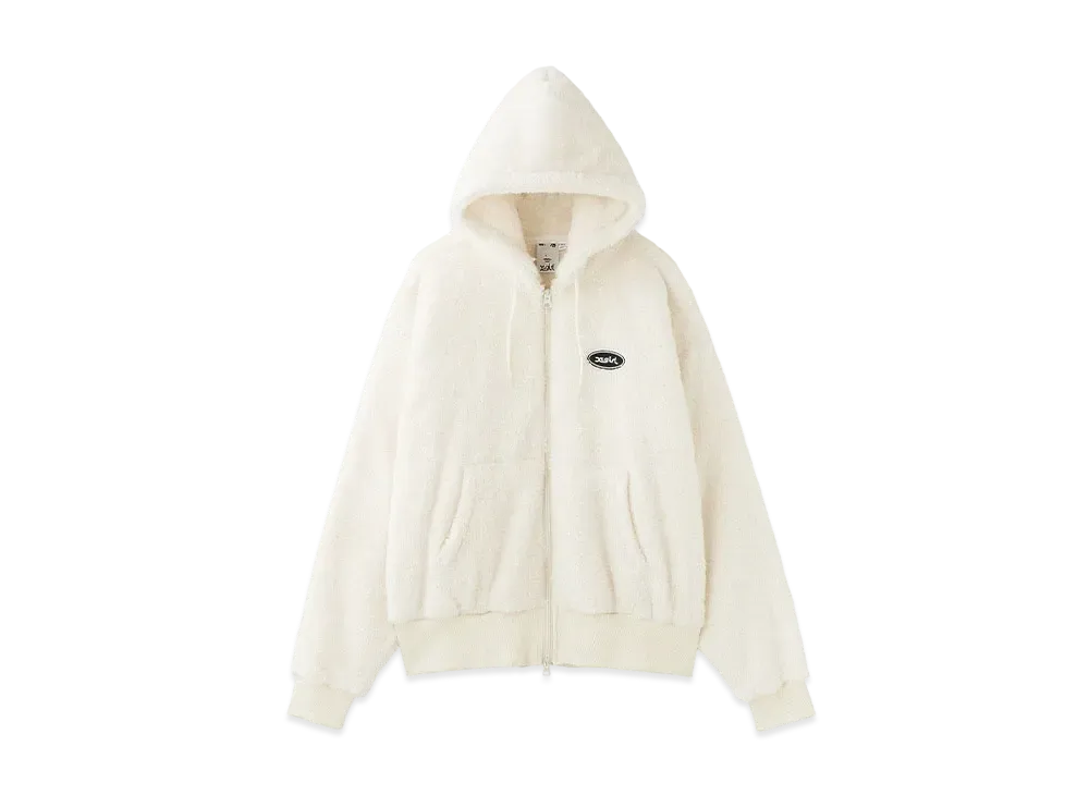 X-Girl Fluffy Zip Up Hoodie "White"