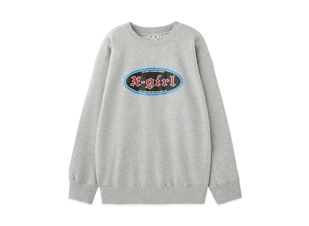 X-Girl Classic Oval Logo Sweat Top "Ash"