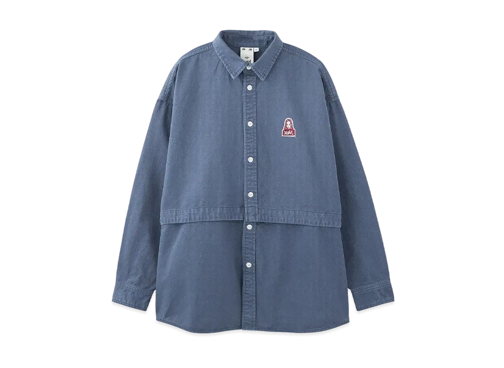 X-Girl Face L/S 2Way Shirt "Olive"