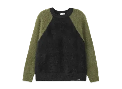 X-Girl Shaggy Knit Raglan Sleeve Top "Olive"