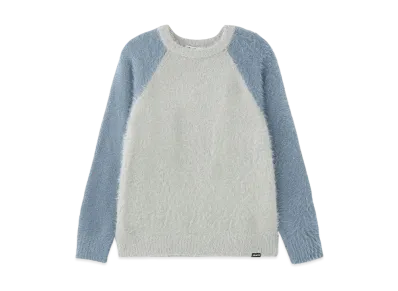 X-Girl Shaggy Knit Raglan Sleeve Top "Ltblue"