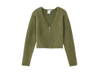 X-Girl Shaggy Knit Cardigan "Olive"