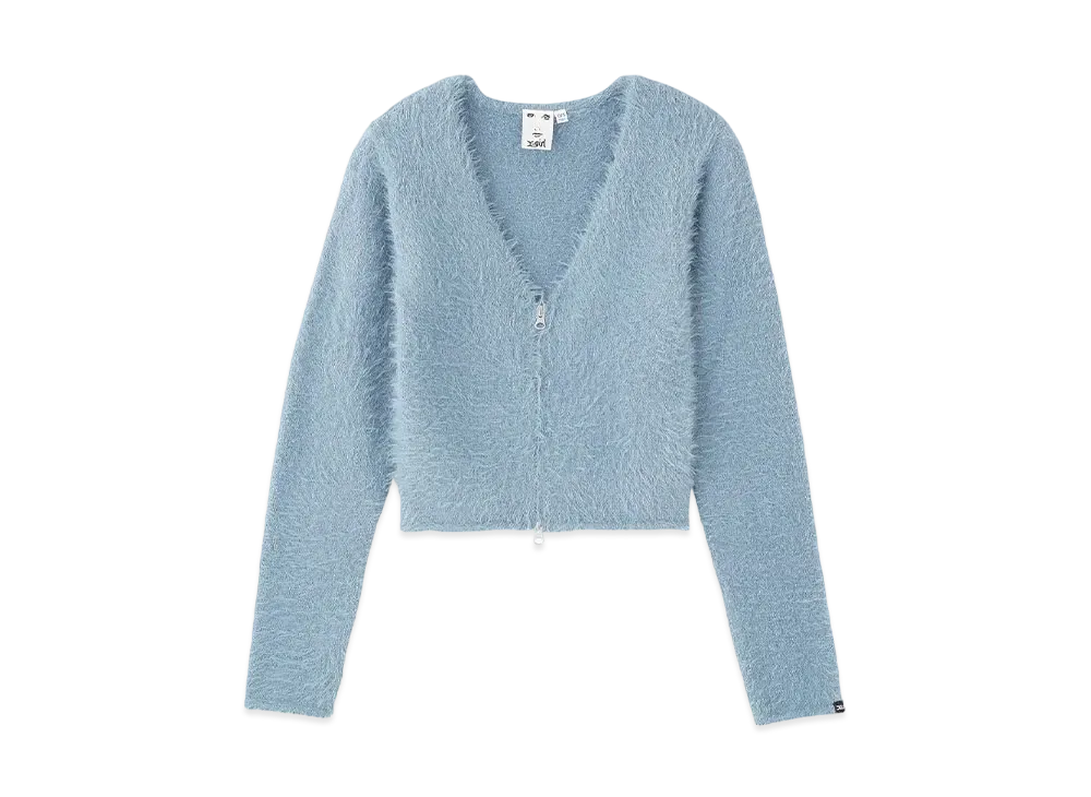 X-Girl Shaggy Knit Cardigan "Ltblue"
