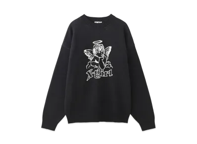 X-Girl Angel Jacquard Knit Top "Black"