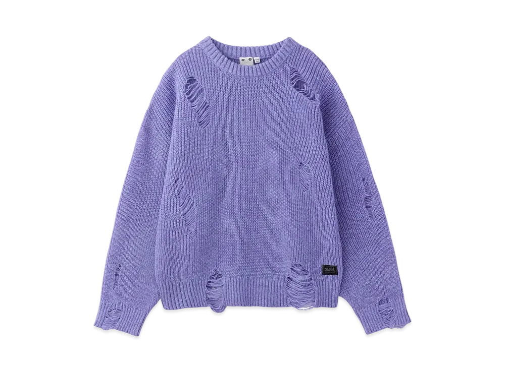 X-Girl Distressed Knit Top "Purple"