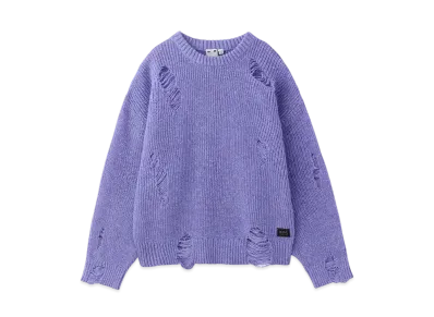 X-Girl Distressed Knit Top "Purple"