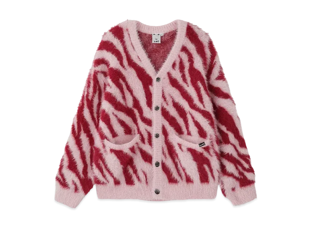 X-Girl Zebra Knit Cardigan "Pink"