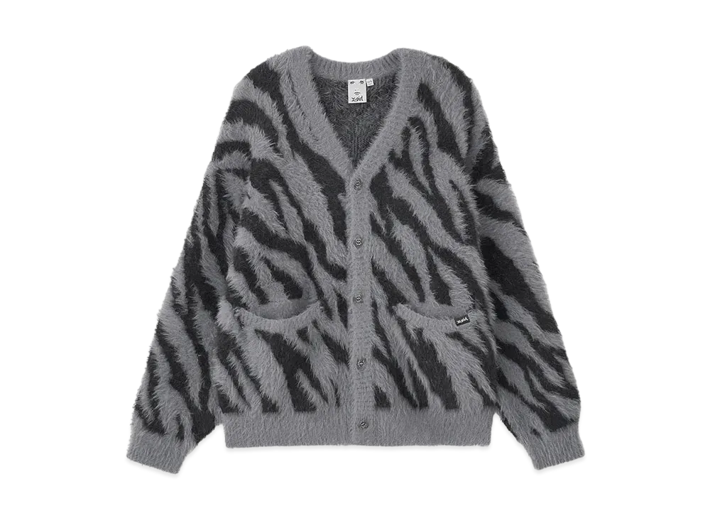X-Girl Zebra Knit Cardigan "Charcoal"