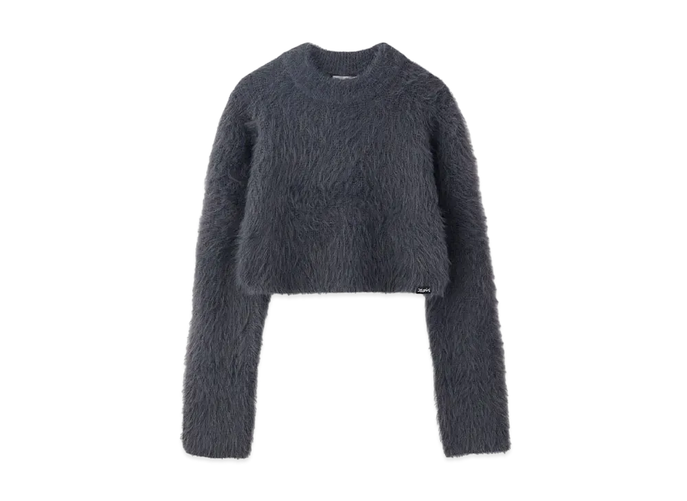 X-Girl High Neck X-Girl Compact Knit Top "Charcoal"