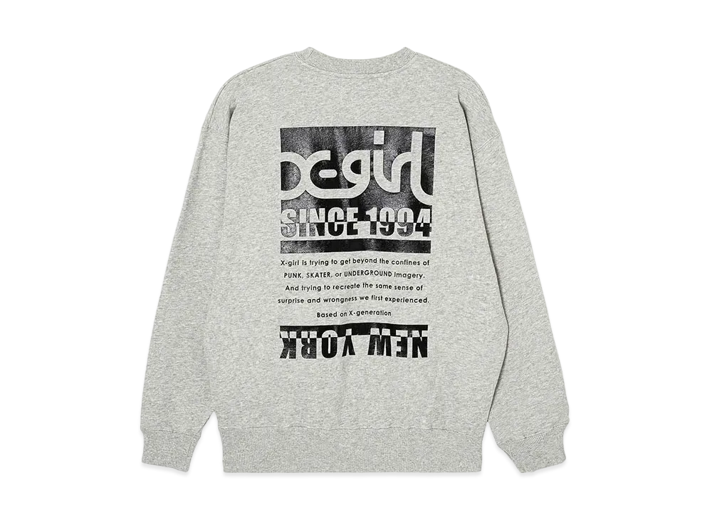 X-Girl Bicolor Box Logo Sweat Top "Ash"