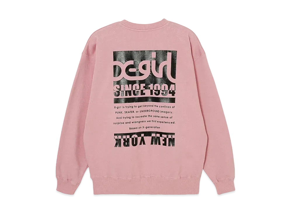 X-Girl Bicolor Box Logo Sweat Top "Pink"