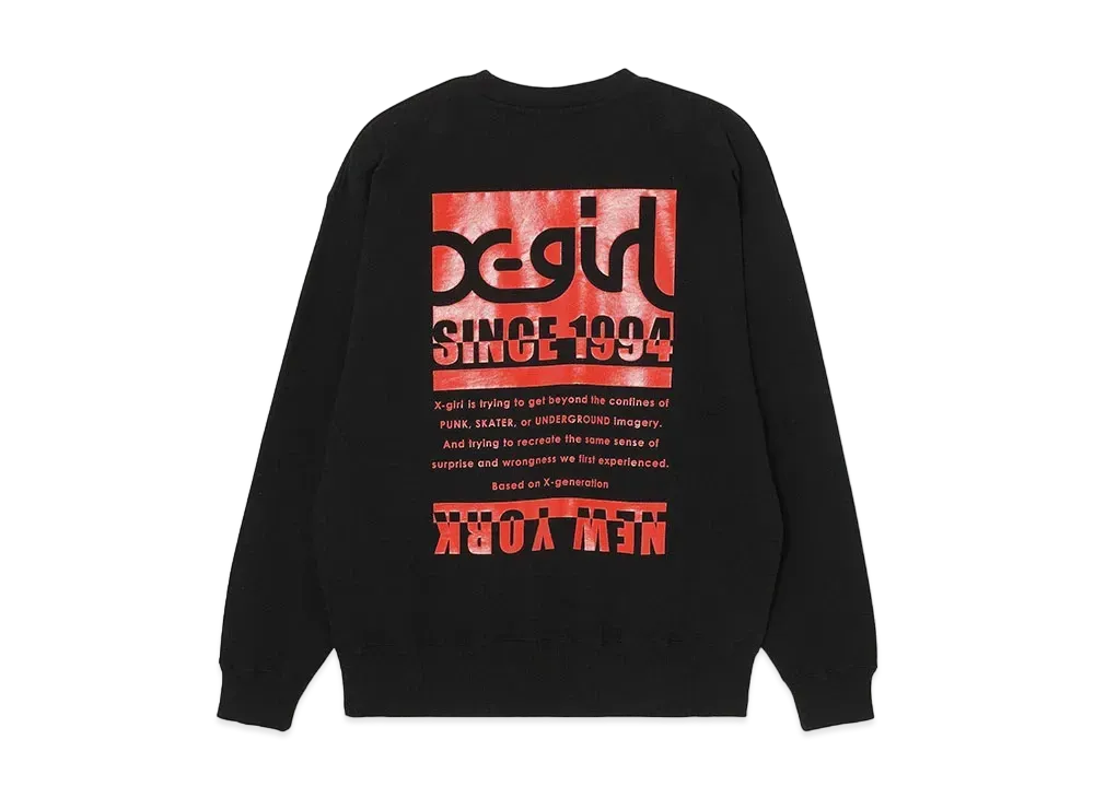 X-Girl Bicolor Box Logo Sweat Top "Black"