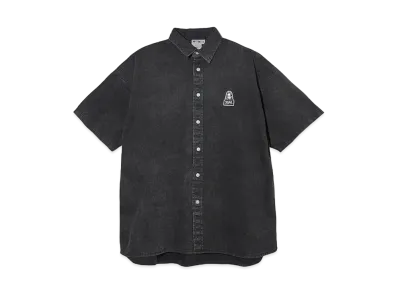 X-Girl Face Pigment Dyed S/S Shirt "Black"