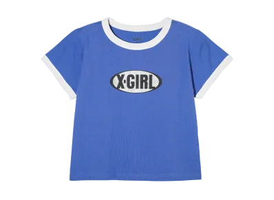 X-Girl Glitter Oval Logo S/S Baby Tee "Blue"