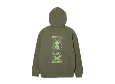 X-Girl For X Zip Up Sweat Hoodie "Olive"