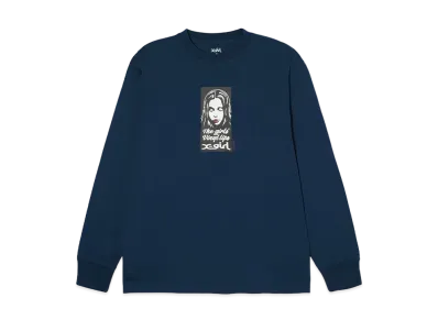 X-Girl Vinyl Lip X-Girl Face L/S Tee "Navy"