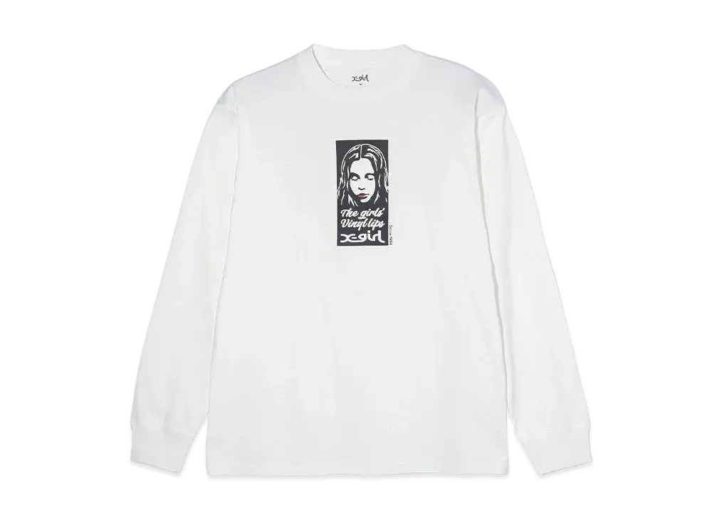 X-Girl Vinyl Lip X-Girl Face L/S Tee "White"