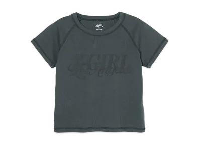X-Girl Chrome Effect Logo Raglan S/S Baby Tee "Charcoal"