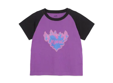 X-Girl Burning Heart Raglan S/S Baby Tee "Purple"