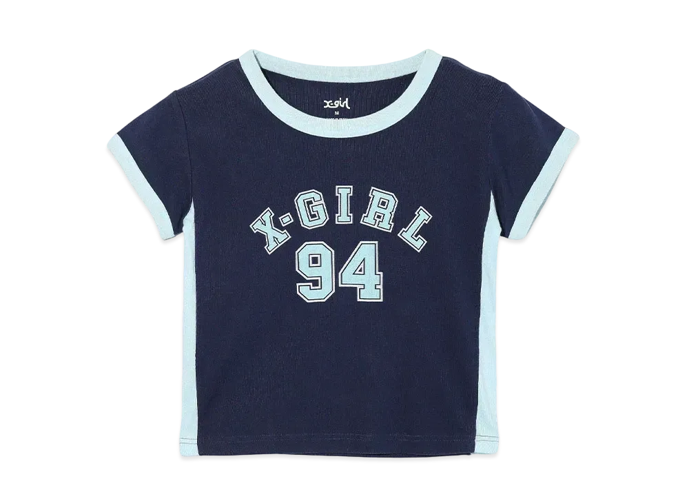 X-Girl Numbering S/S Baby Tee "Navy"