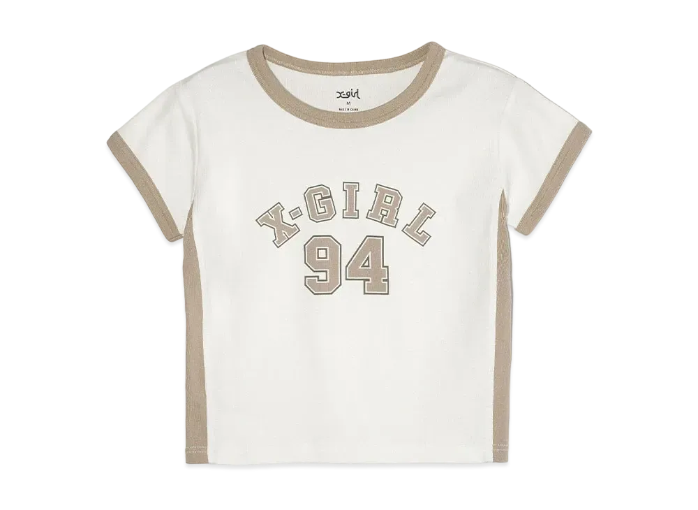 X-Girl Numbering S/S Baby Tee "White"
