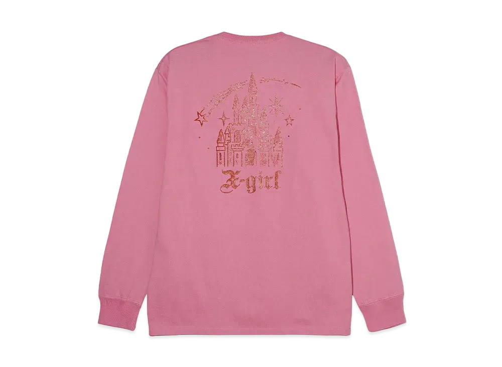 X-Girl Castle L/S Tee "Pink"