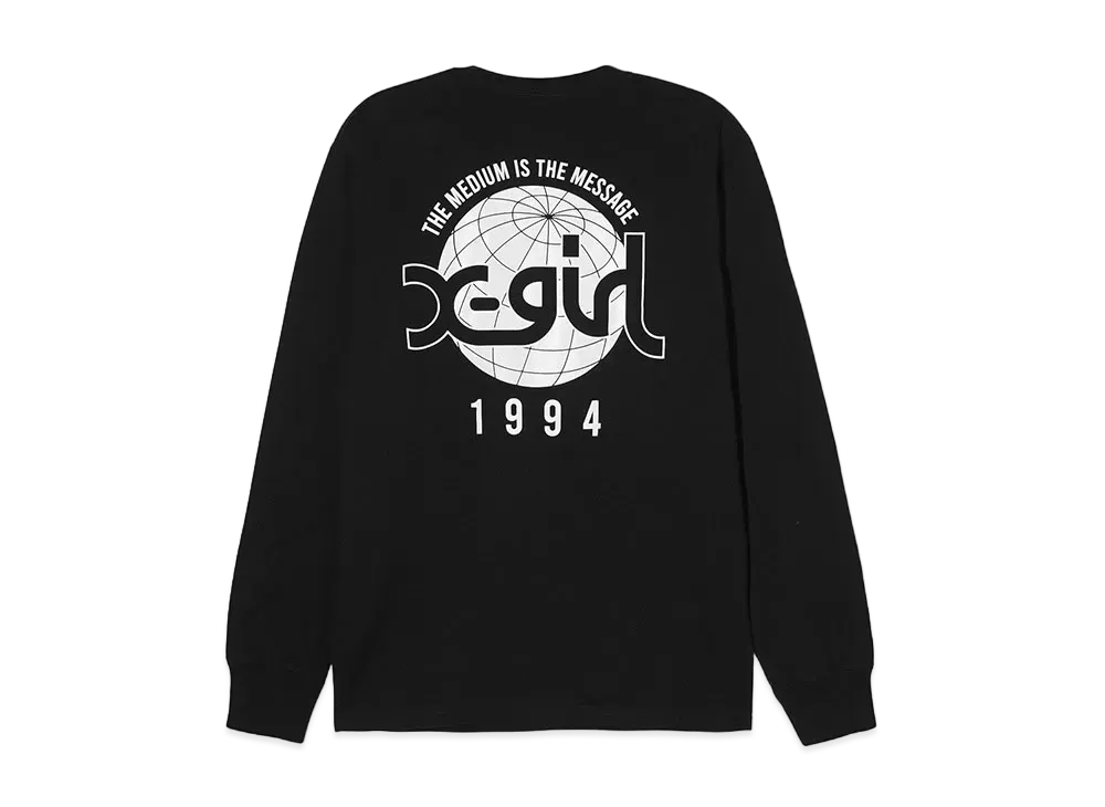 X-Girl Globe Mills Logo L/S Tee "Black"