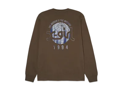 X-Girl Globe Mills Logo L/S Tee "Brown"