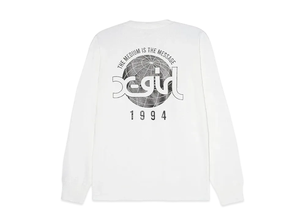 X-Girl Globe Mills Logo L/S Tee "White"