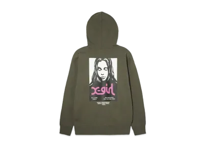 X-Girl Face Poster Sweat Hoodie "Olive"