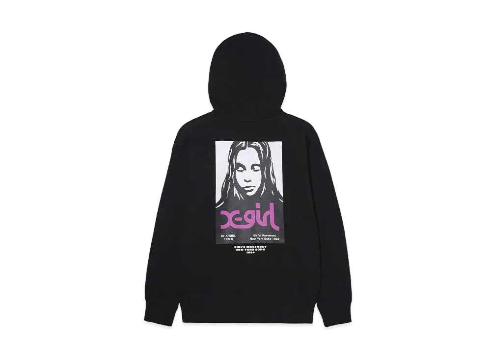 X-Girl Face Poster Sweat Hoodie "Black"