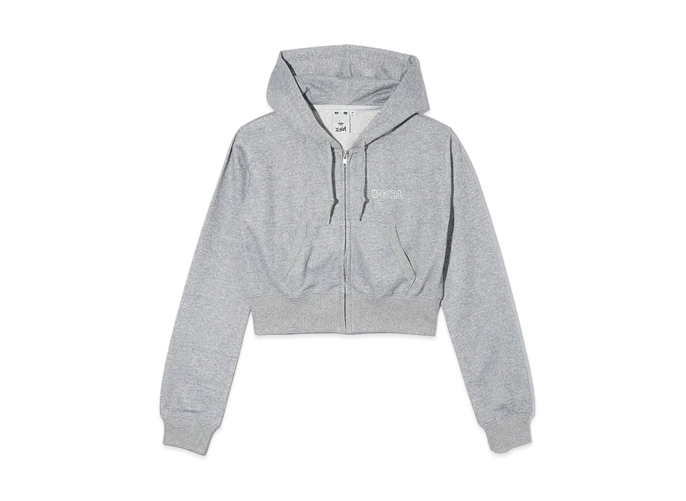 X-Girl Glitter Sweat Zip Up Top "Grey"