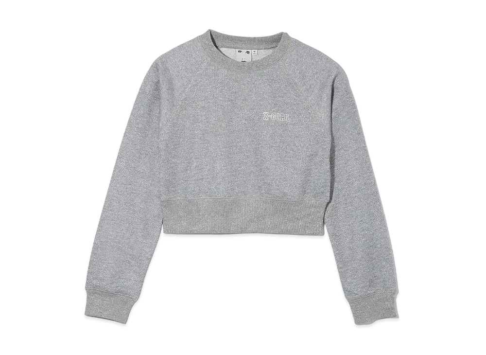 X-Girl Glitter Sweat Crew Neck Top "Grey"