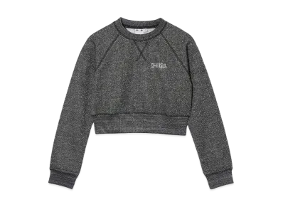 X-Girl Glitter Sweat Crew Neck Top "Black"