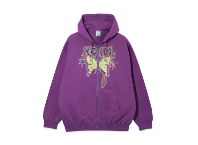 X-Girl Butterfly Zip Up Hoodie "Purple"