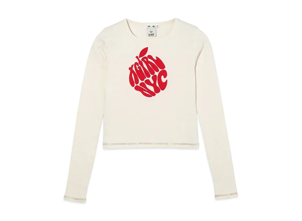 X-Girl Apple Baby L/S Tee "White"