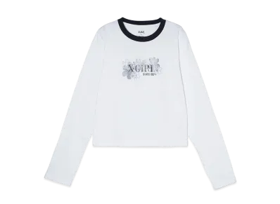 X-Girl Pixel Flower Logo Baby L/S Tee "White"