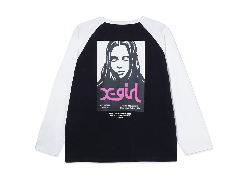 X-Girl Face Poster B/B Big Tee "Black"