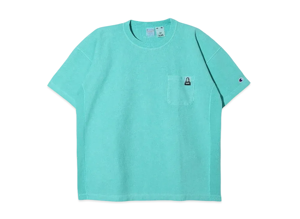 X-Girl x Champion Reverse Weave R Pigment Dyed Pocket S/S Tee "Ltblue"